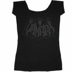 Kreepsville666 Women's Stuff Vampira Retro Bat Dark Shoulder Top