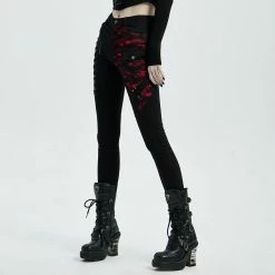 Punk Rave Women's Stuff Punk Blood Dark Denim Women's Pants