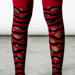 Killstar Wretched Soul Distress Socks [BLACK/BLOOD]