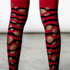 Killstar Wretched Soul Distress Socks [BLACK/BLOOD]