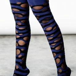 Killstar Wretched Soul Distress Socks [BLACK/MIDNIGHT]