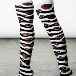 Killstar Wretched Soul Distress Socks [BLACK/WHITE]