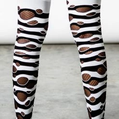 Killstar Wretched Soul Distress Socks [BLACK/WHITE]