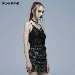 Punk Rave Women's Stuff Grunge Cutout Skull Ripped Tank Top