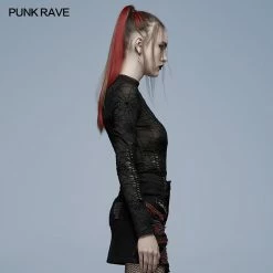 Punk Rave Spider Web Printed Mesh Top Women's Stuff