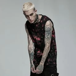 Punk Rave Men's Stuff Black And Red "Punk" Sleeveless T-Shirt