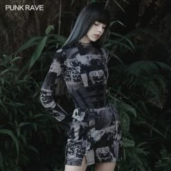 Punk Rave Men's Stuff Black And Gray Corset With Buckles