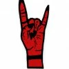 Project Pinup Witchy Metal Horns Hand Iron On Embroidered Patch - Red