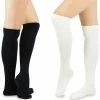 TeeHee Gift Ideas Women's Casual Cotton Knee High Solid Plain 2-Pack