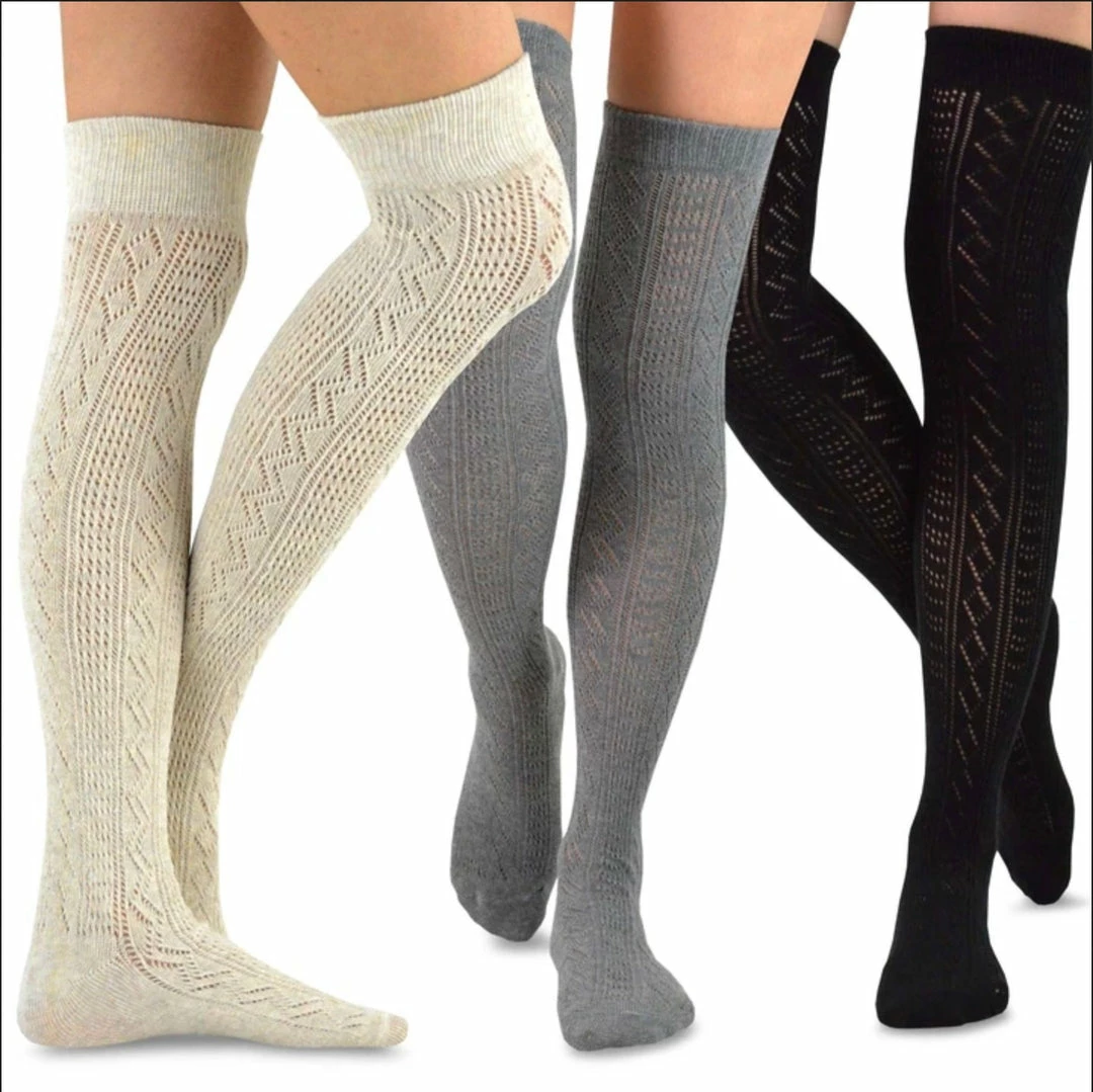 TeeHee Gift Ideas Women's Acrylic Over The Knee High Assorted 3-Pack 3 TeeHee Gift Ideas Women's Acrylic Over The Knee High Assorted 3-Pack