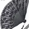 Fantasmagoria Black Palace Lace Folding Fan Accessories