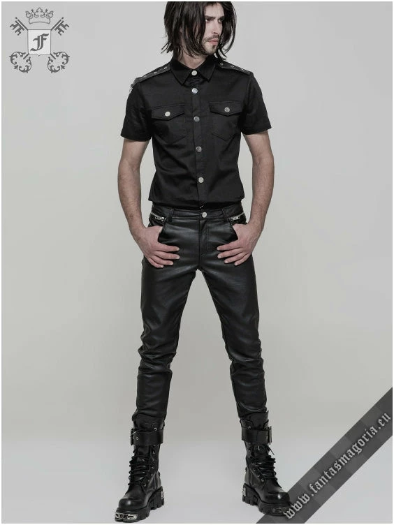 Punk Rave Men's Stuff Casual Black Men's Shirt 12 Punk Rave Men's Stuff Casual Black Men's Shirt