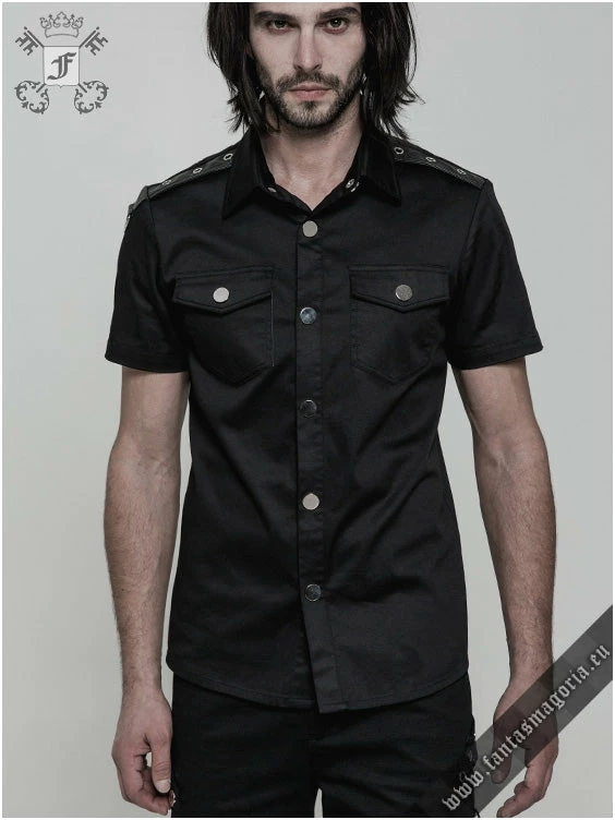 Punk Rave Men's Stuff Casual Black Men's Shirt 7 Punk Rave Men's Stuff Casual Black Men's Shirt