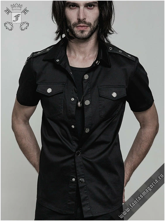 Punk Rave Men's Stuff Casual Black Men's Shirt 5 Punk Rave Men's Stuff Casual Black Men's Shirt
