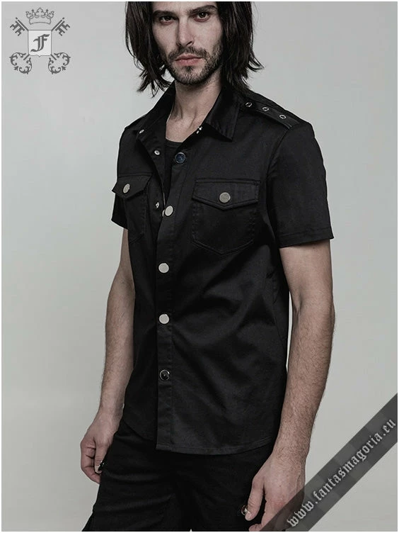 Punk Rave Men's Stuff Casual Black Men's Shirt 6 Punk Rave Men's Stuff Casual Black Men's Shirt
