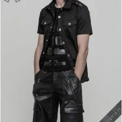 Punk Rave Men's Stuff Casual Black Men's Shirt 24 Punk Rave Men's Stuff Casual Black Men's Shirt