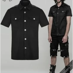 Punk Rave Men's Stuff Casual Black Men's Shirt 19 Punk Rave Men's Stuff Casual Black Men's Shirt