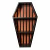 Sourpuss Gift Ideas Striped Coffin Shelf - Black/Pumpkin