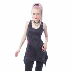 Chemical Black Crow Rose Lace Panel Vest Women's Stuff
