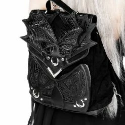 ReStyle Black Phantom Gothic Backpack With Dragon Wings