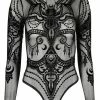 Restyle Black Gothic Jewel Bat Mesh Bodysuit 2 Restyle Black Gothic Jewel Bat Mesh Bodysuit