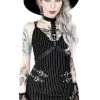 ReStyle Collared Pinstriped Mini Gothic Dress Women's Stuff