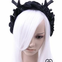 ReStyle Gothic Garland, Headpiece With Deer Antlers & Orchids