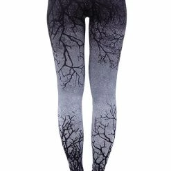 ReStyle Gray Branches Ombre Leggings Women's Stuff