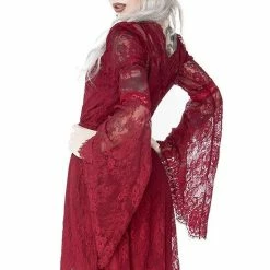 ReStyle Gothic Eyelash Lace Dress Burgundy Women's Stuff