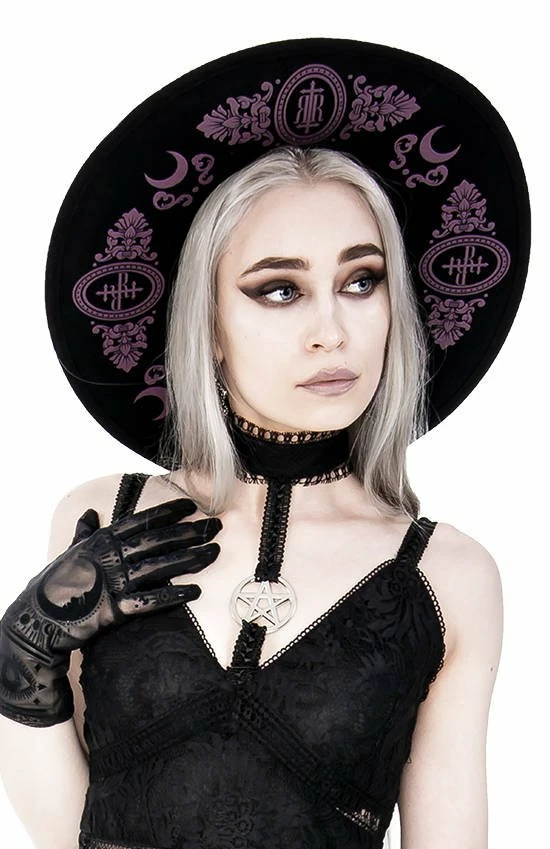 ReStyle Baroque Style Gothic Hat With Burgundy Monogram 10 ReStyle Baroque Style Gothic Hat With Burgundy Monogram