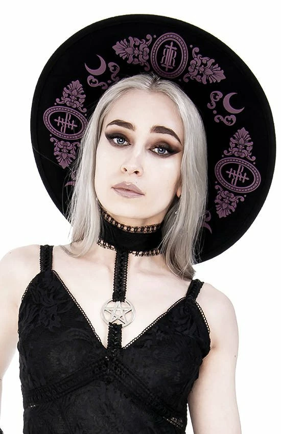 ReStyle Baroque Style Gothic Hat With Burgundy Monogram 6 ReStyle Baroque Style Gothic Hat With Burgundy Monogram