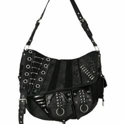 ReStyle Patchwork Hobo Bag With Multiple Pockets And Dragon PU