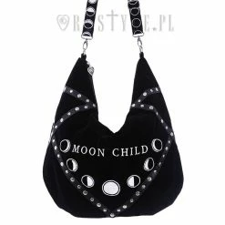 ReStyle Moon Child Black Velvet Hobo Bag