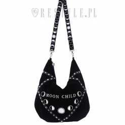 ReStyle Moon Child Black Velvet Hobo Bag