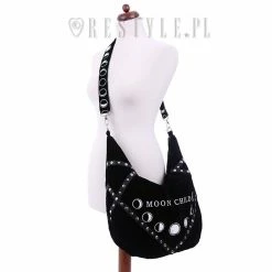 ReStyle Moon Child Black Velvet Hobo Bag