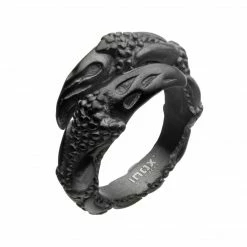 INOX Steel & Black Plated Oxidized Claw Ring Men's Stuff