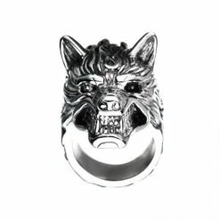 INOX Stainless Steel 3D Wolf Ring Men's Stuff