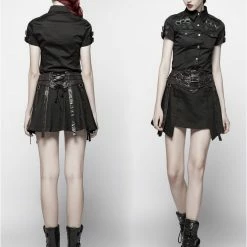 Punk Rave Gothic Militia Shirt Women's Stuff