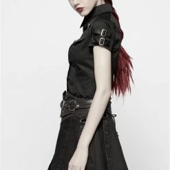 Punk Rave Gothic Militia Shirt Women's Stuff