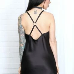 Mary Wyatt London Sigrid Satin O-Ring Slip Dress Women's Stuff