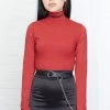 Mary Wyatt London Women's Stuff Mallory Mock Neck Top - Red 2 Mary Wyatt London Women's Stuff Mallory Mock Neck Top - Red