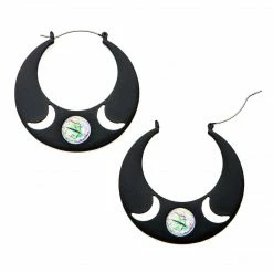 BodyVibe Jewelry Cut-Out Moon Plug Hoops