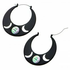 BodyVibe Jewelry Cut-Out Moon Plug Hoops