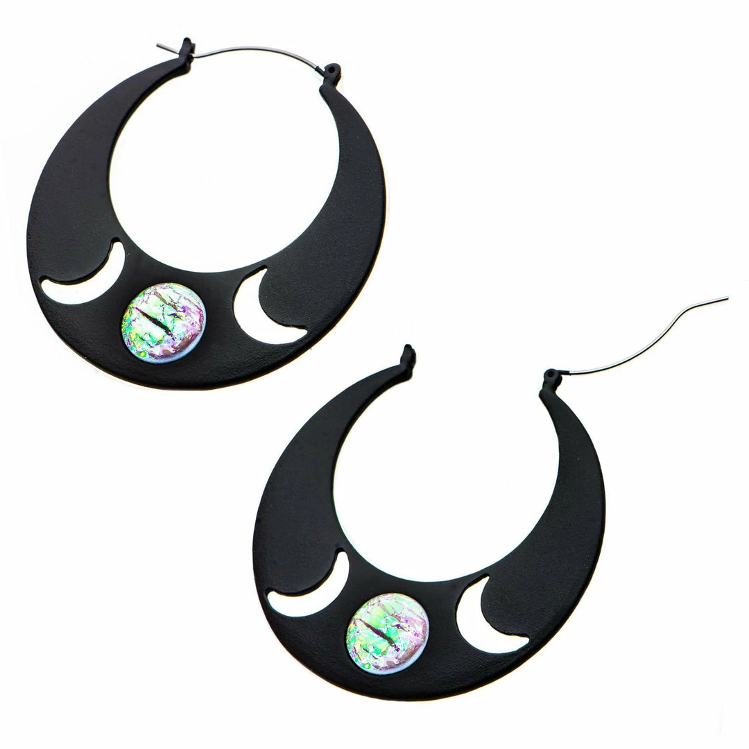 BodyVibe Jewelry Cut-Out Moon Plug Hoops 3 BodyVibe Jewelry Cut-Out Moon Plug Hoops