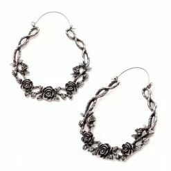 BodyVibe Oxidized Rose Vine Plug Hoops