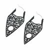 BodyVibe Jewelry Black Silicone Coated Matte Finish Planchette Hoop Earrings 2 BodyVibe Jewelry Black Silicone Coated Matte Finish Planchette Hoop Earrings