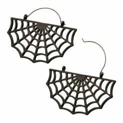BodyVibe Gunmetal Plated Spider Web Plug Hoop