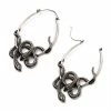 BodyVibe Antiqued Silver Plated Cut Out Snake Plug Hoops 1 BodyVibe Antiqued Silver Plated Cut Out Snake Plug Hoops