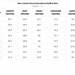 Punk Rave Men's Stuff Gothic Floral Embroidered Ruffled Shirt