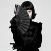 Punk Rave Accessories Gothic Fabric Rivet Fan